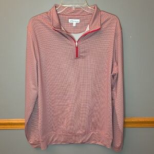 Peter Millar Red Checkered Quarter-Zip Pullover